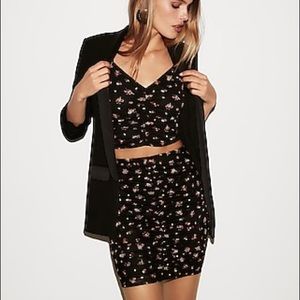 Express Floral Ruched Skirt